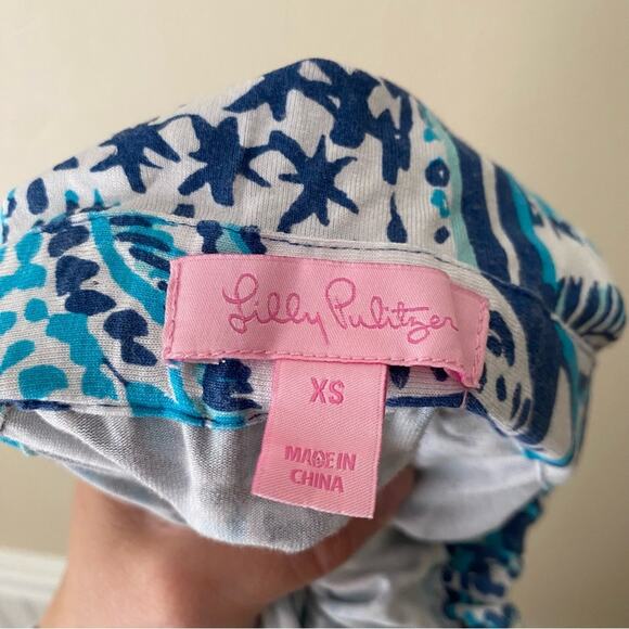 Lilly Pulitzer | Ailsie Jumpsuit Keep On Trunkin Indigo Blue White Preppy XS - Picture 6 of 7